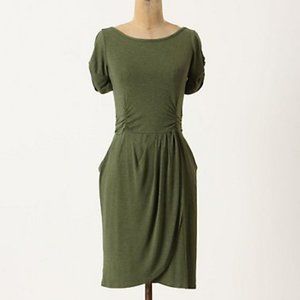 Anthropologie Weston Wear hemlock gathered dress in green XS - EUC
